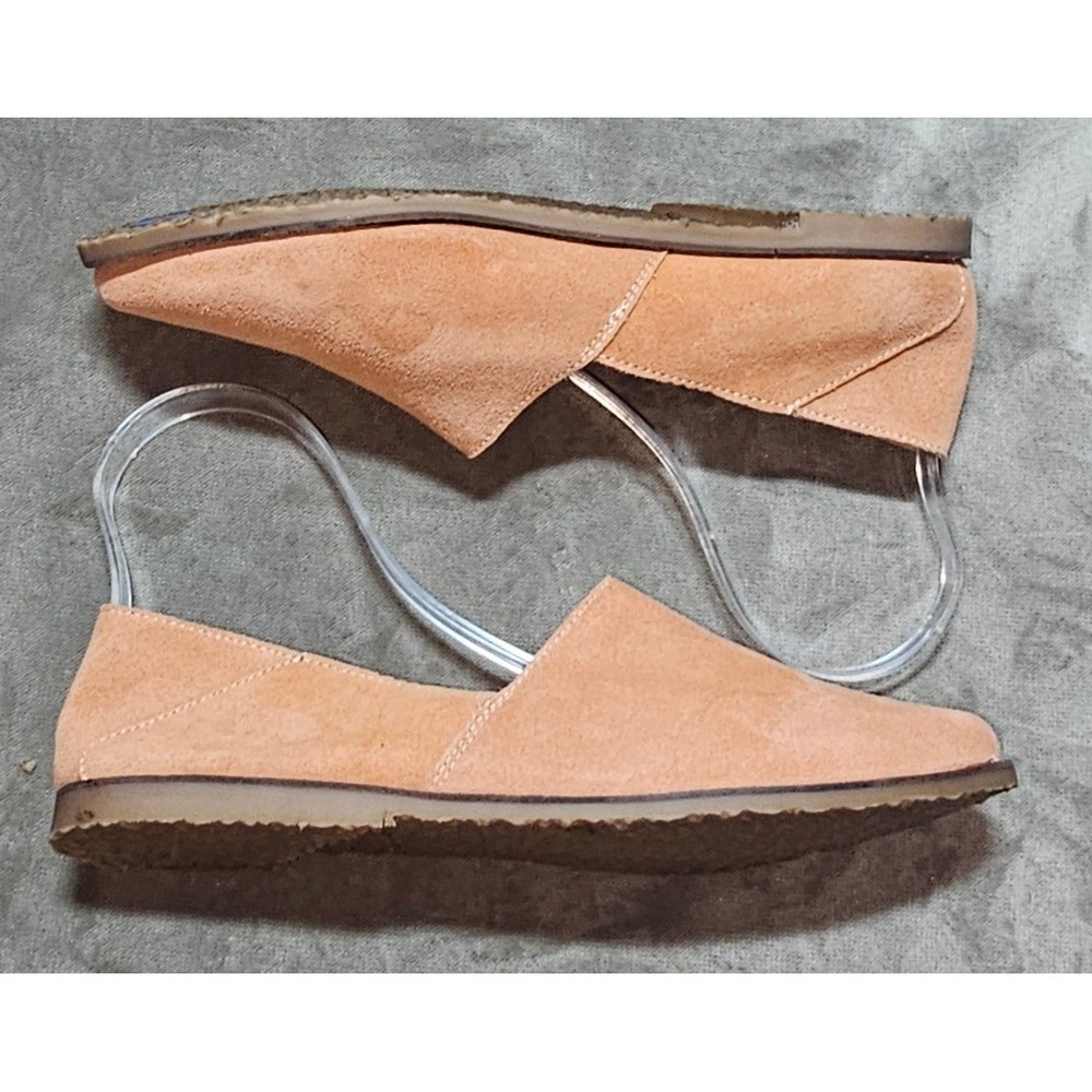 Charleston Shoe Co Salmon Suede Loafers Pink Leather Flats 203888 Size 11 EU 42